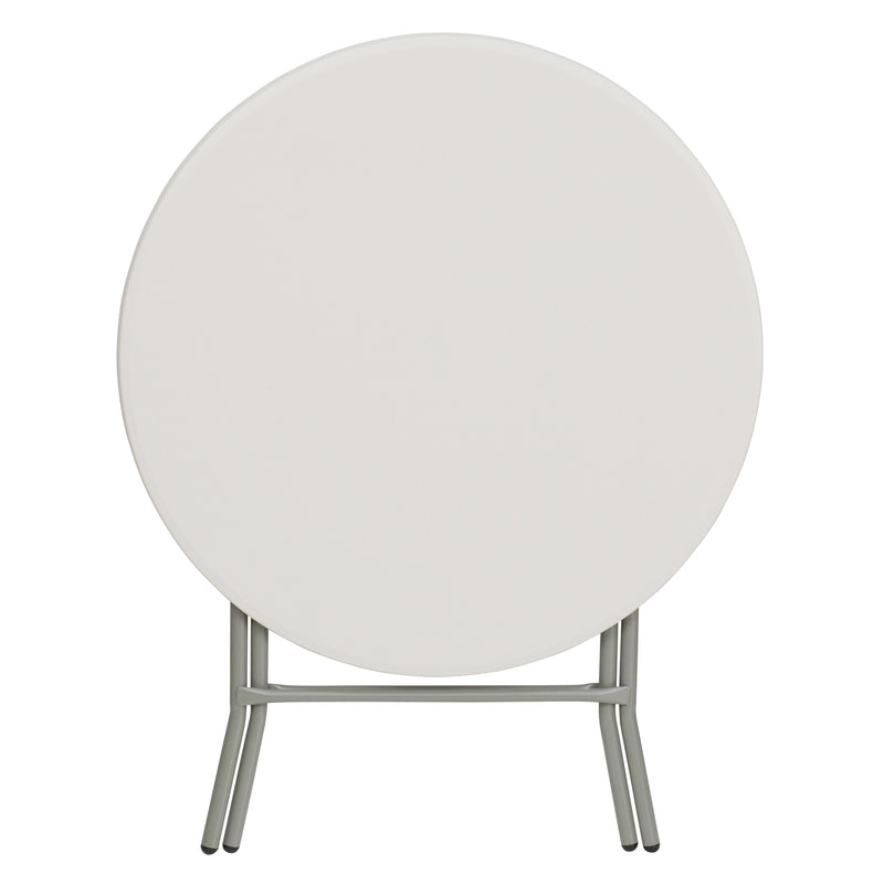 Kathryn 2.81-Foot Square Granite White Plastic Folding Table