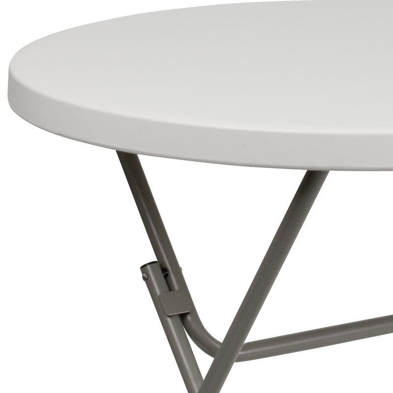 Kathryn 2.81-Foot Square Granite White Plastic Folding Table