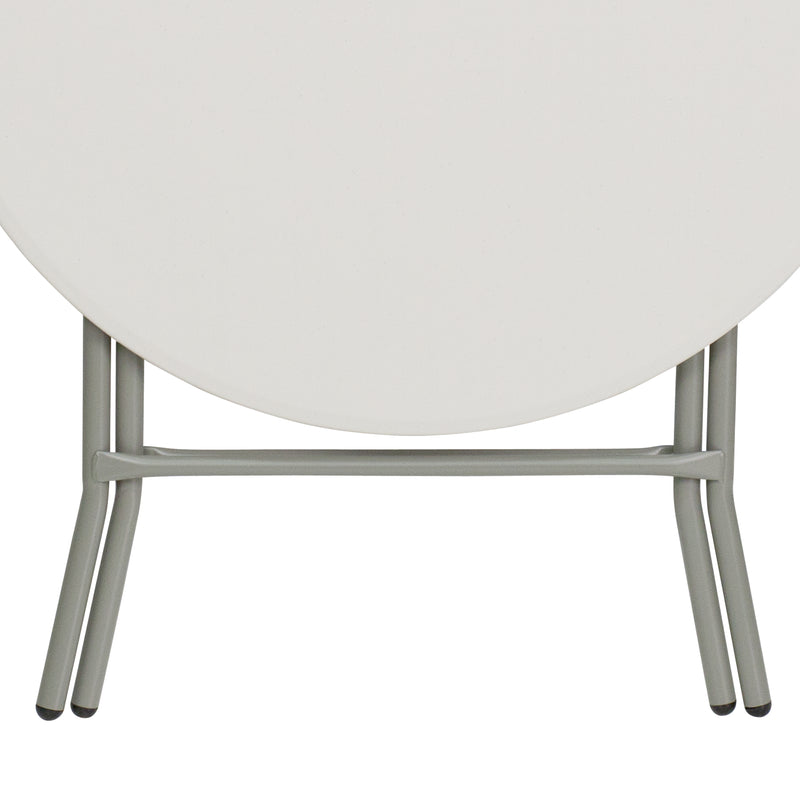 Kathryn 2.81-Foot Square Granite White Plastic Folding Table