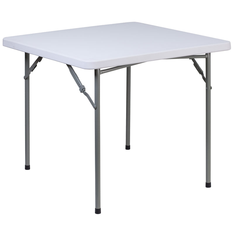 Kathryn 2.79-Foot Square Height Adjustable Granite White Plastic Folding Table
