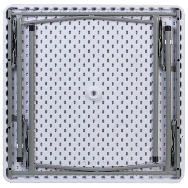 Kathryn 2.79-Foot Square Height Adjustable Granite White Plastic Folding Table