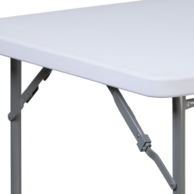 Kathryn 2.79-Foot Square Height Adjustable Granite White Plastic Folding Table