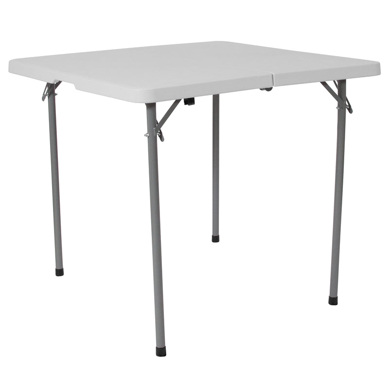 Kathryn 4-Foot Round Granite White Plastic Folding Table