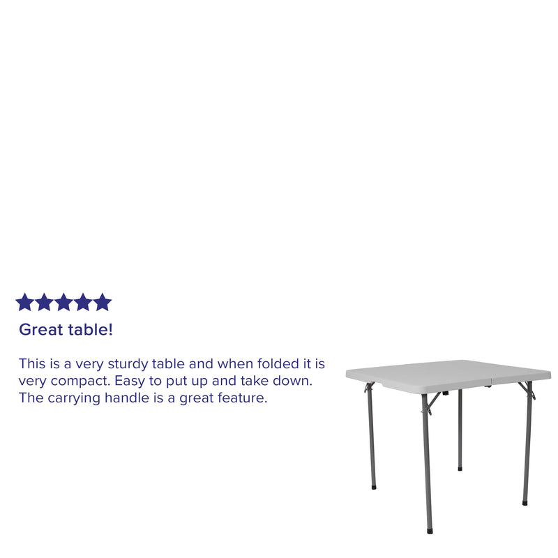Kathryn 4-Foot Round Granite White Plastic Folding Table