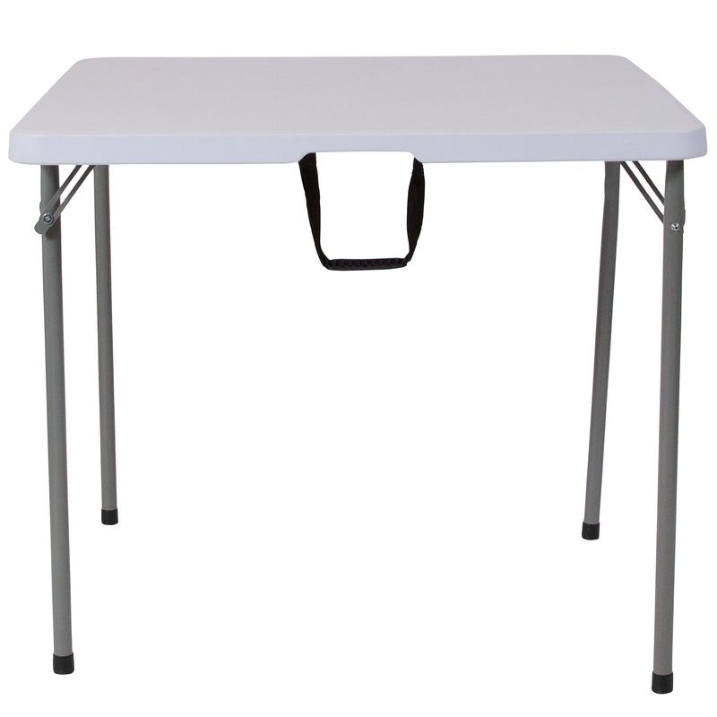 Kathryn 4-Foot Round Granite White Plastic Folding Table
