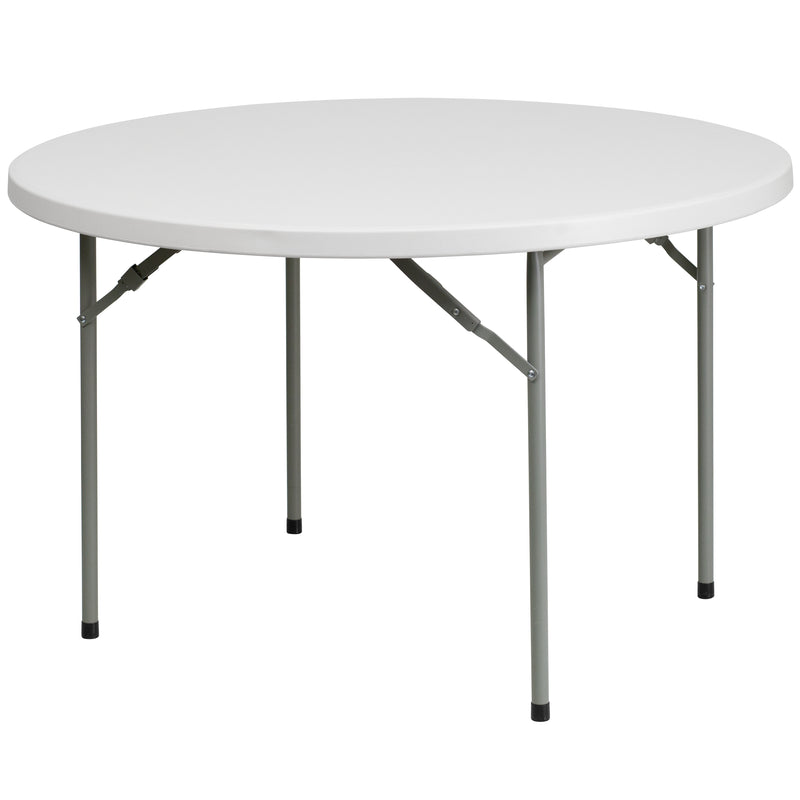 Kathryn 5-Foot Round Granite White Plastic Folding Table