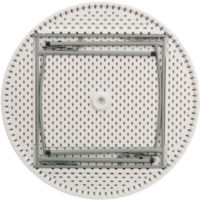 Kathryn 5-Foot Round Granite White Plastic Folding Table