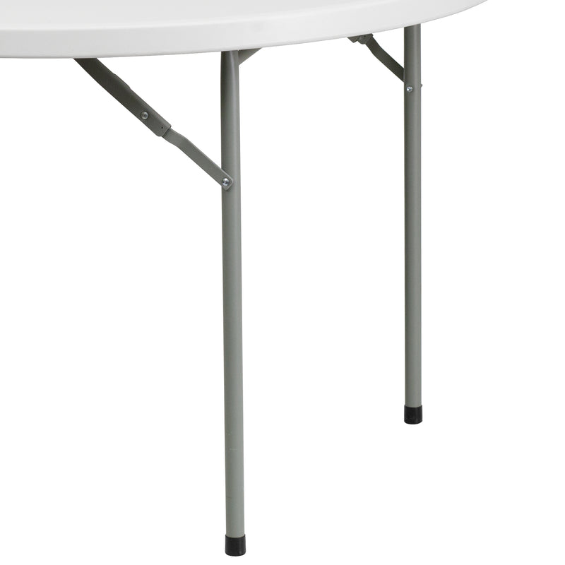 Kathryn 5-Foot Round Granite White Plastic Folding Table