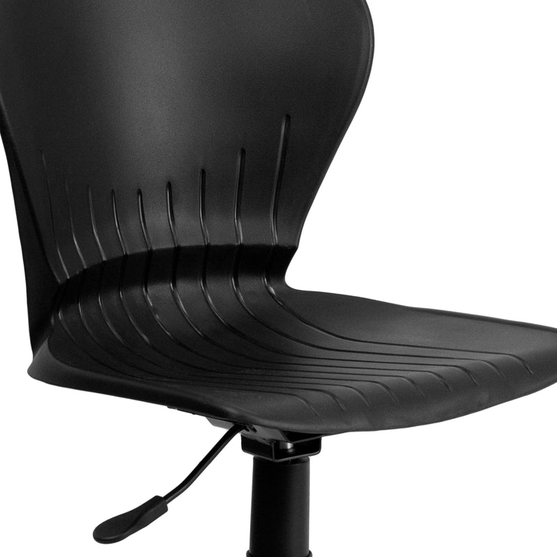 Sorho Mid-Back Black Plastic Swivel Task Office Chair