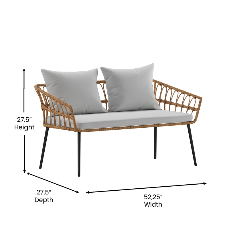 Harris 5 Piece Commercial Indoor/Outdoor Table and Chairs with Black Poly Resin Slatted Backs and Seats