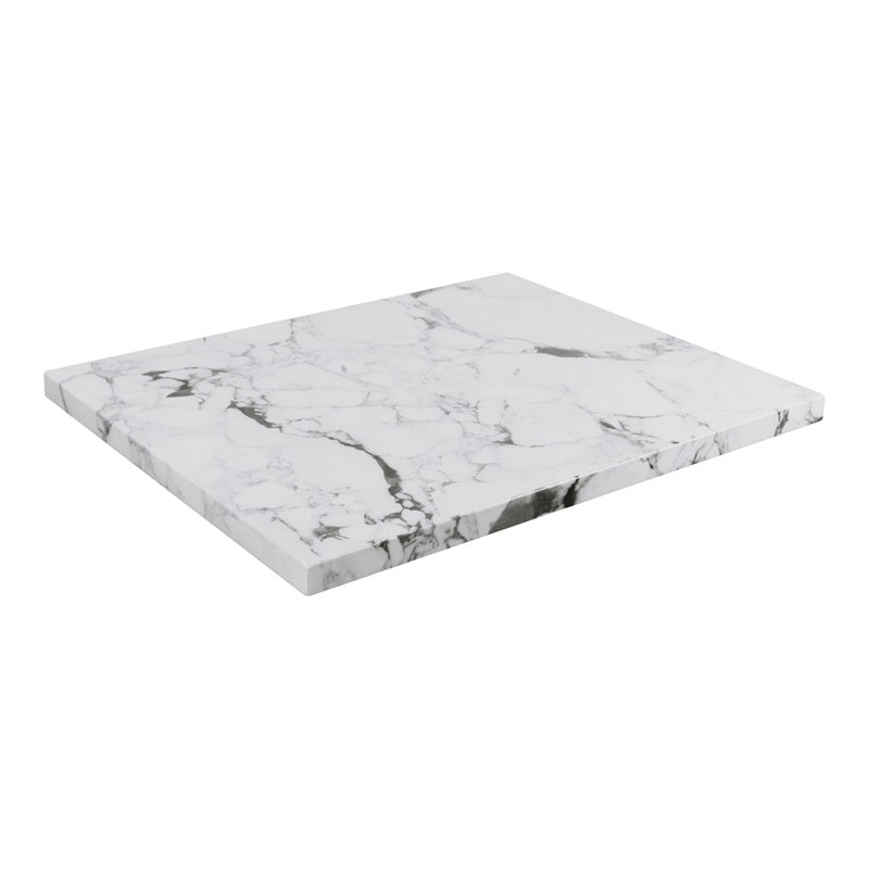 Indoor Marble White Resin Table Top with Dark Veining