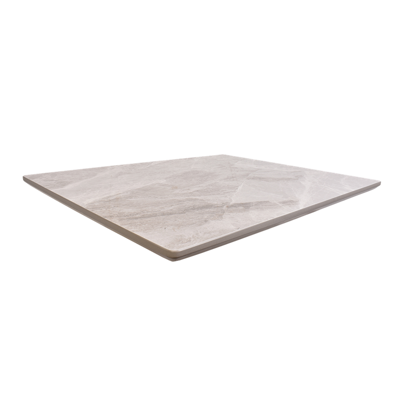 7/8" Sintered Stone Table Top in Glossy Light Grey