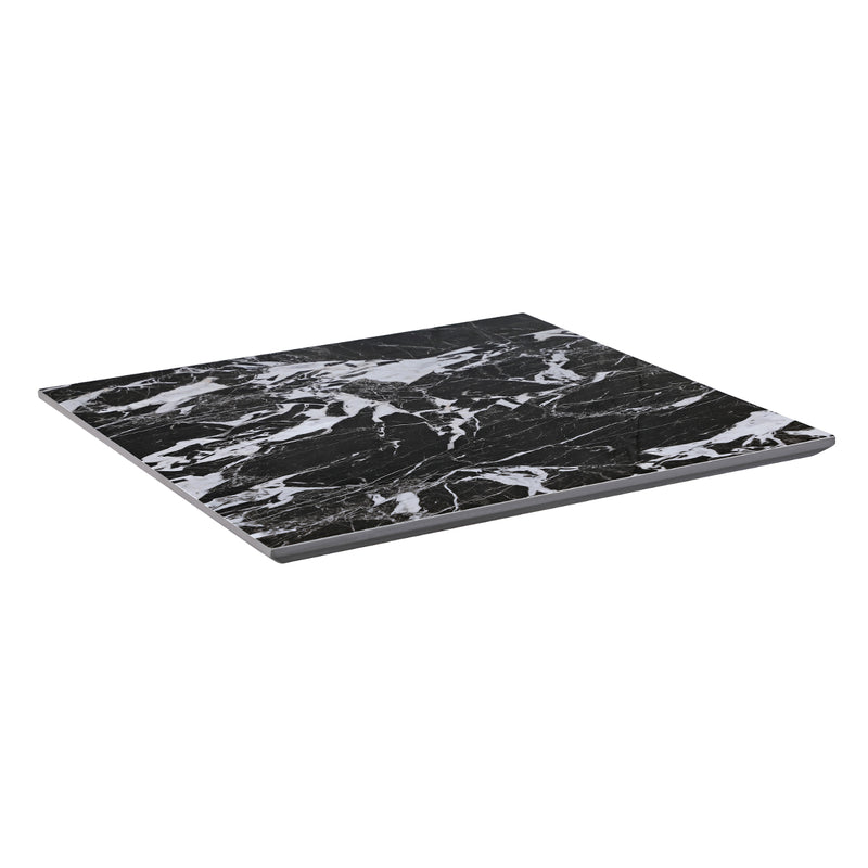 7/8" Black Marble Sintered Stone Table Top with Bold White Veining, Indoor/Outdoor Use