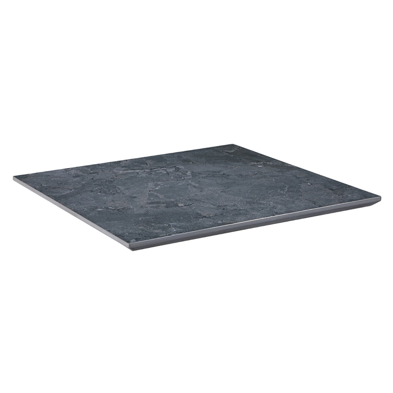 7/8" Dark Slate Sintered Stone Table Top with Textured Stone Pattern, Indoor/Outdoor Use