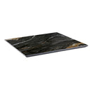 7/8" Black Sintered Stone Table Top with White Veining and Amber Accents, Indoor/Outdoor Use