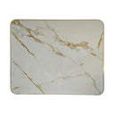 1 1/8" Gold Veining Marble White Sintered Stone Table Top with Gold Aluminum Edge, Indoor/Outdoor Use
