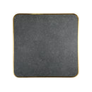 1 1/8" Subtle Speckling, Dark Textured Sintered Stone Table Top with and Gold Stainless Steel Edge, Indoor/Outdoor Use