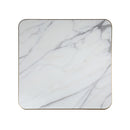1 1/8" Dark Grey Veining Marble White Sintered Stone Table Top with Bronze Aluminum Alloy Edge, Indoor/Outdoor Use