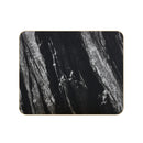 1 1/8" White Veining Black Sintered Stone Table Top with Gold Aluminum Edge, Indoor/Outdoor Use