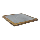 Sintered Stone Table Top with Ashwood Edge in walnut color, 1.5" Thick