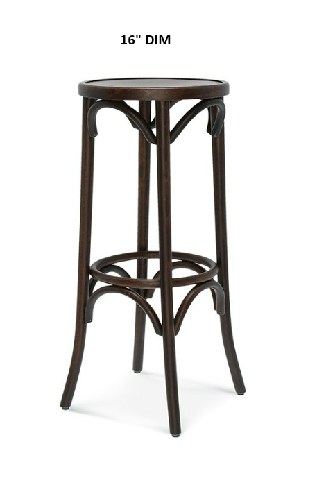 Bentwood Dining Backless 16" Dim Solid Beechwood Restaurant Bar Stool