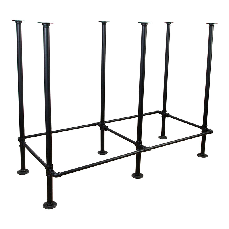 6-Legs Indoor Industrial Black Cast Iron Pipe Table Base