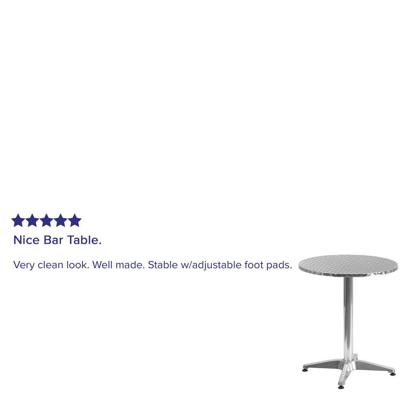 Mellie 27.5'' Black Round Metal Indoor-Outdoor Table with Base