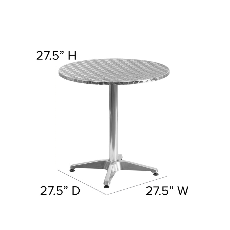 Mellie 31.5'' Black Round Metal Indoor-Outdoor Table with Base