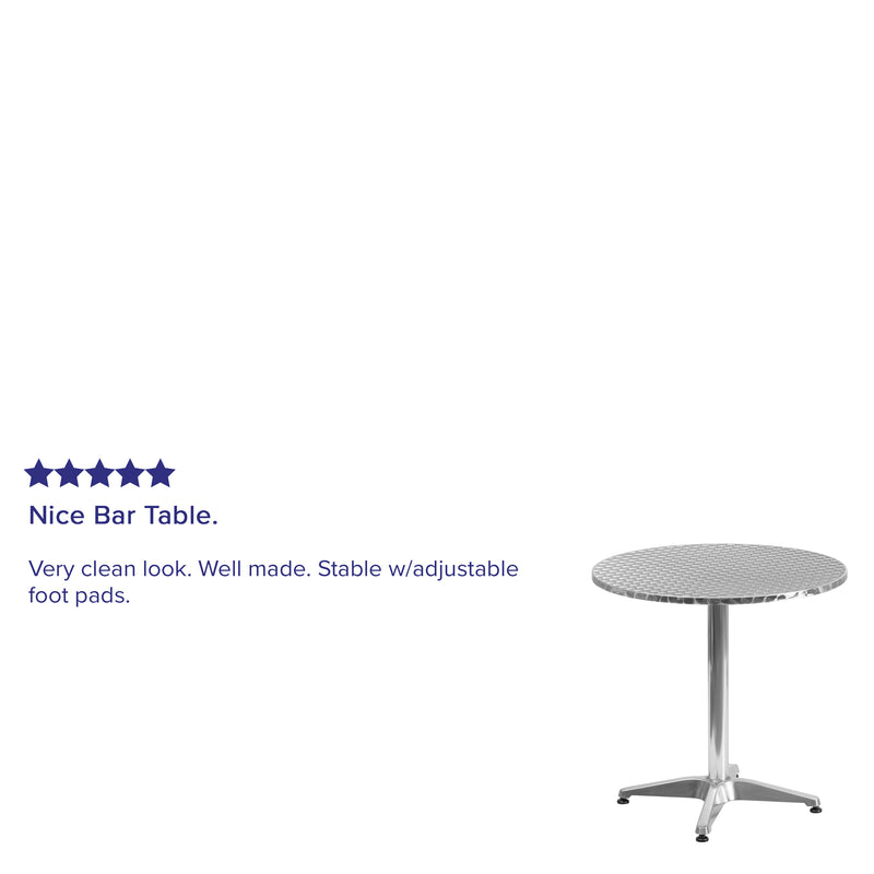 Mellie 31.5'' Black Round Metal Indoor-Outdoor Table with Base