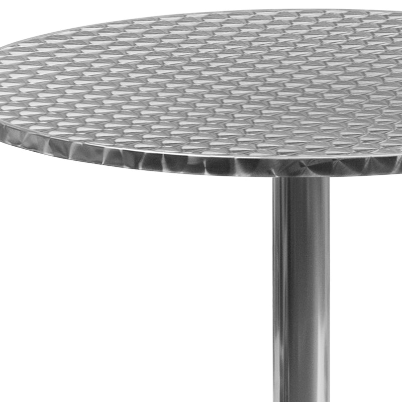 Mellie 31.5'' Black Round Metal Indoor-Outdoor Table with Base