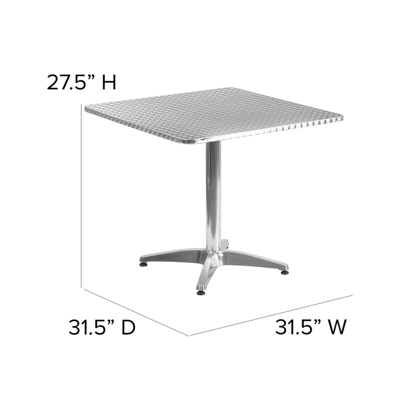 Mellie 23.25" Black Round Metal Indoor-Outdoor Bar Height Table with Flip-Up Table