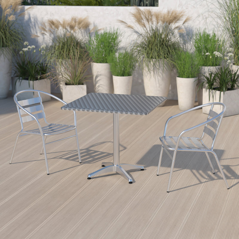 Mellie 23.25" Black Round Metal Indoor-Outdoor Bar Height Table with Flip-Up Table
