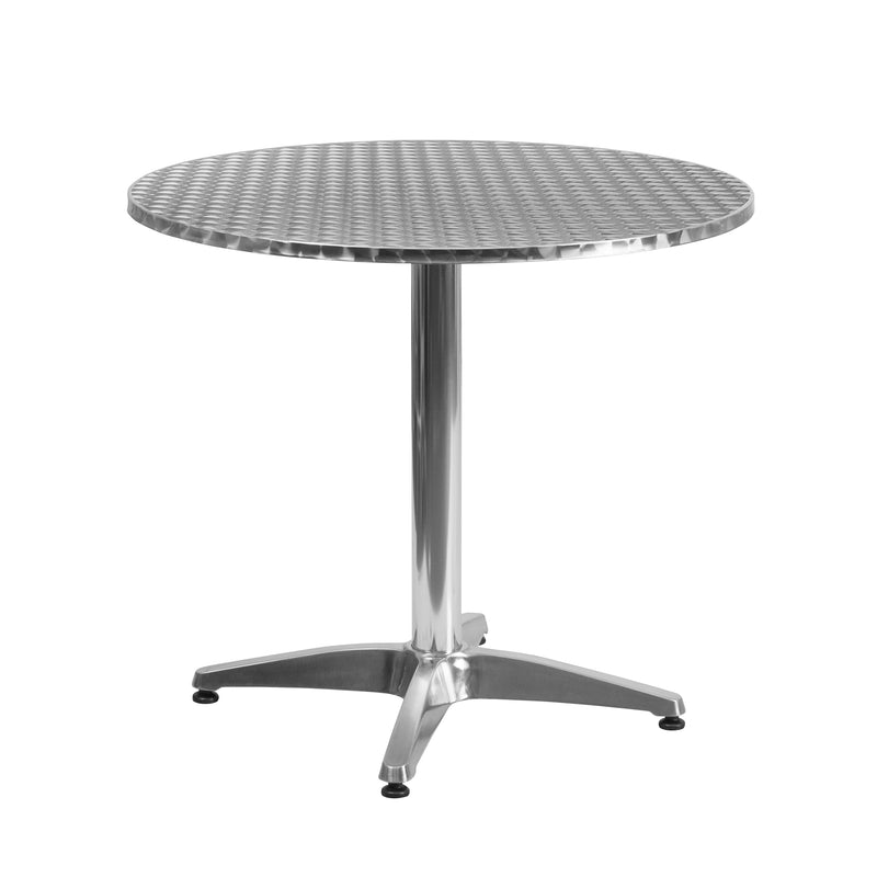 Lila 31.5'' Square Aluminum Indoor-Outdoor Table Set with 2 Slat Back Chairs