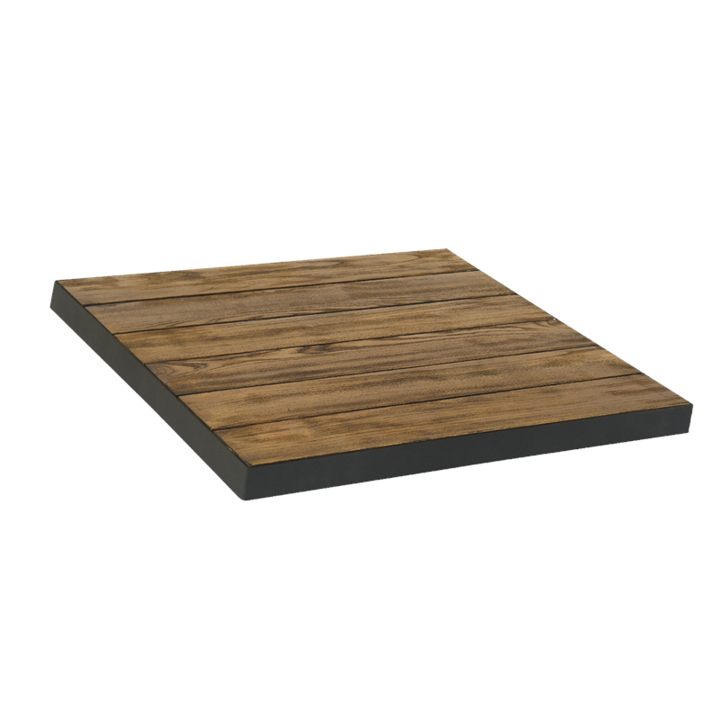 Teak Wood Table Top & Metal Edge