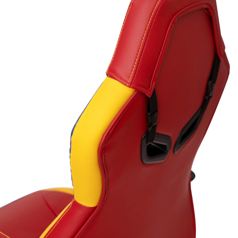 Stone Ergonomic Office Computer Chair - Adjustable Red & Yellow Designer Gaming Chair - 360° Swivel - Red Dual Wheel Casters