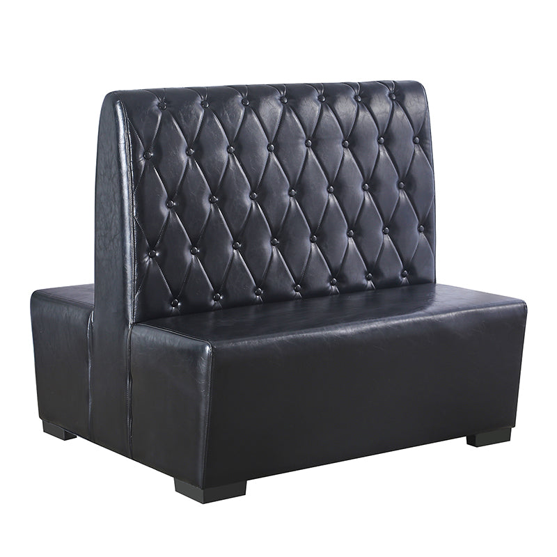 Button Tufted Back Upholstered Double Booth in Black WBD-44-6