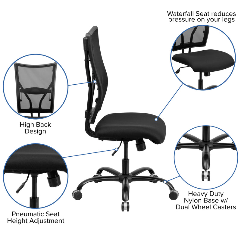 HERCULES Series Big & Tall 400 lb. Rated Black Mesh Executive Swivel Ergonomic Office Chair
