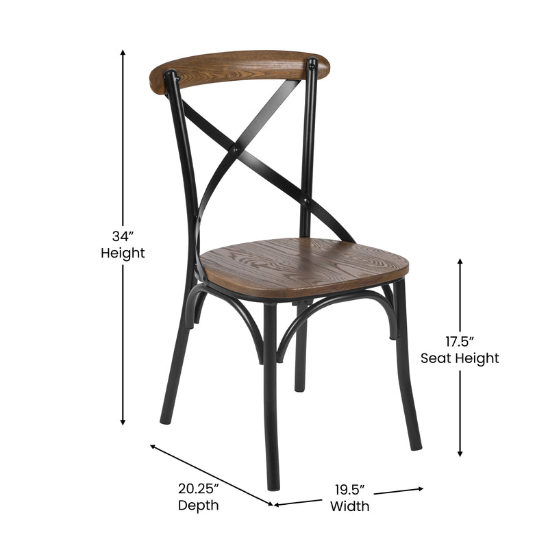 Advantage X-Back Chair with Metal Bracing and Fruitwood Seat