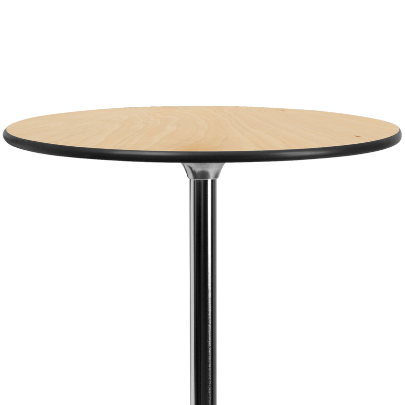 Lars 30'' Round Wood Cocktail Table with 30'' and 42'' Columns