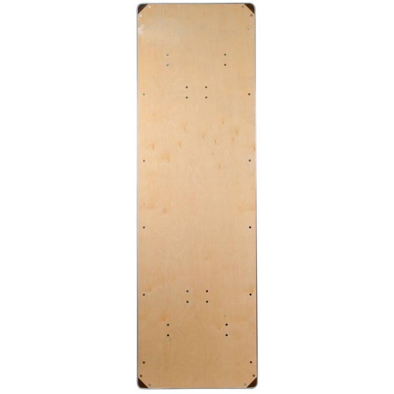 Fielder 6-Foot Rectangular Wood Folding Banquet Table with Clear Coated Finished Top