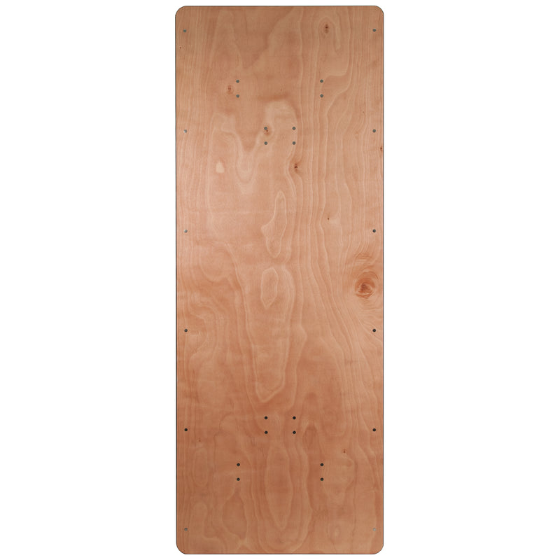 Fielder 4-Foot Round HEAVY DUTY Birchwood Folding Banquet Table with METAL Edges