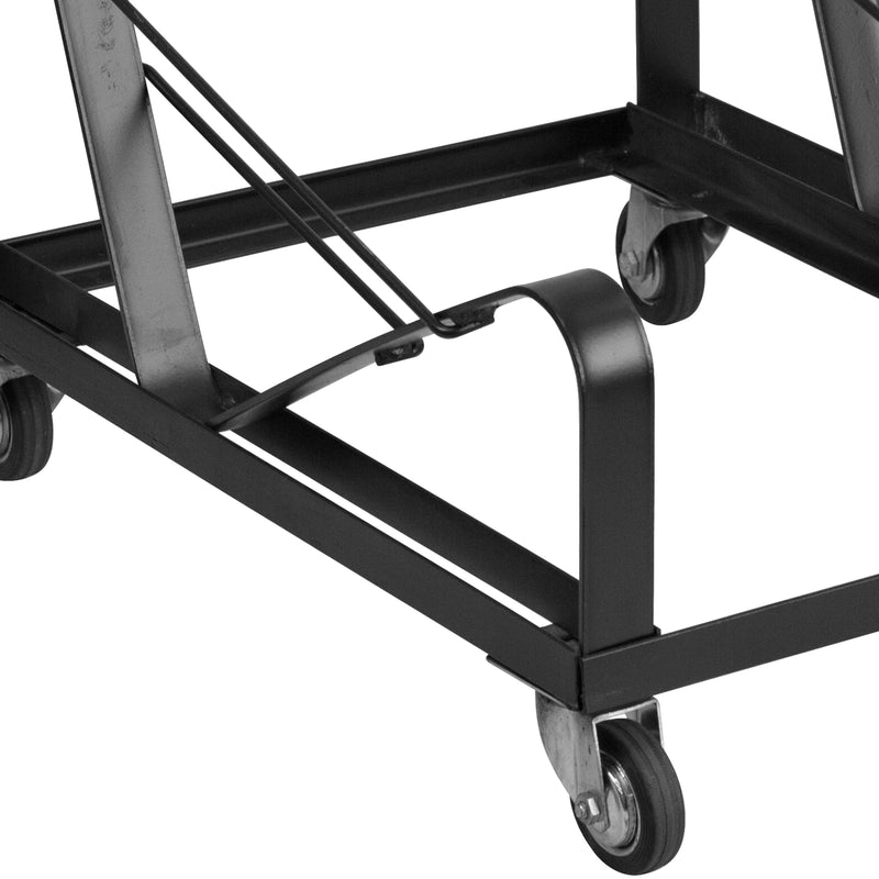 HERCULES Series Black Steel Sled Base Stack Chair Dolly