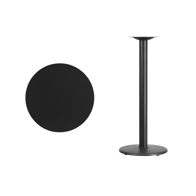 Stiles 24'' Round Black Laminate Table Top with 18'' Round Bar Height Table Base