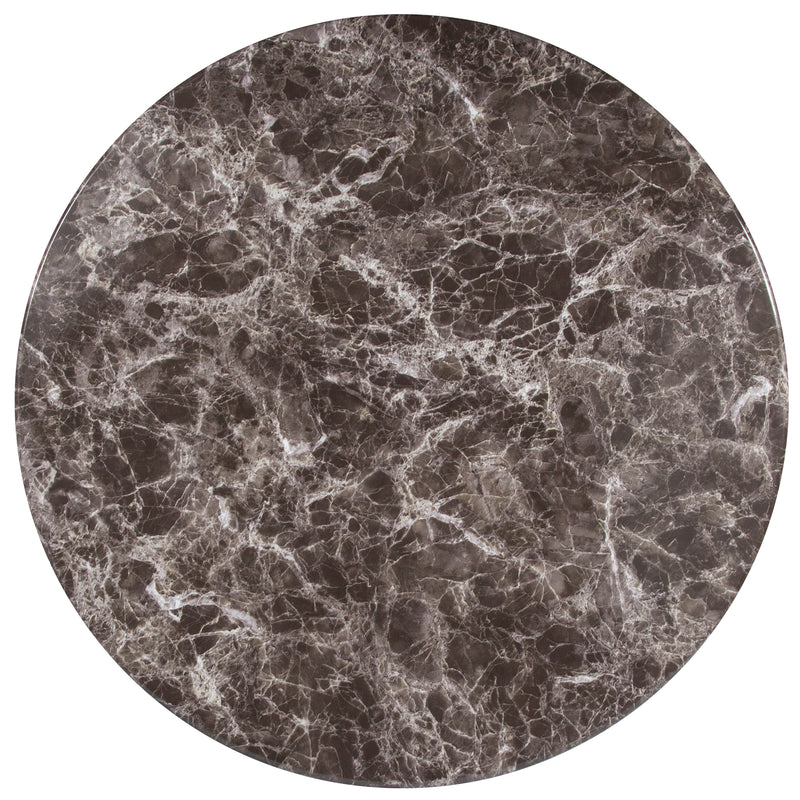 Glenbrook 42" Round Gray Marble PVC Table Top