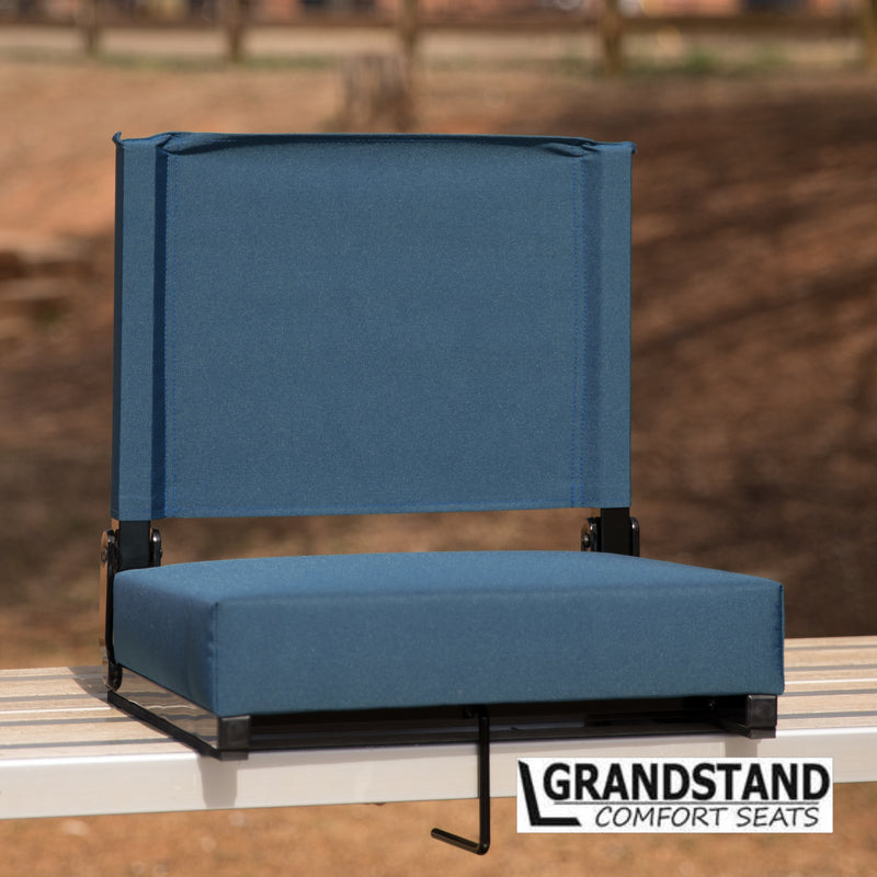 Grandstand Comfort Seats by Flash - 500 lb. Rated Lightweight Stadium Chair with Handle & Ultra-Padded Seat, Teal