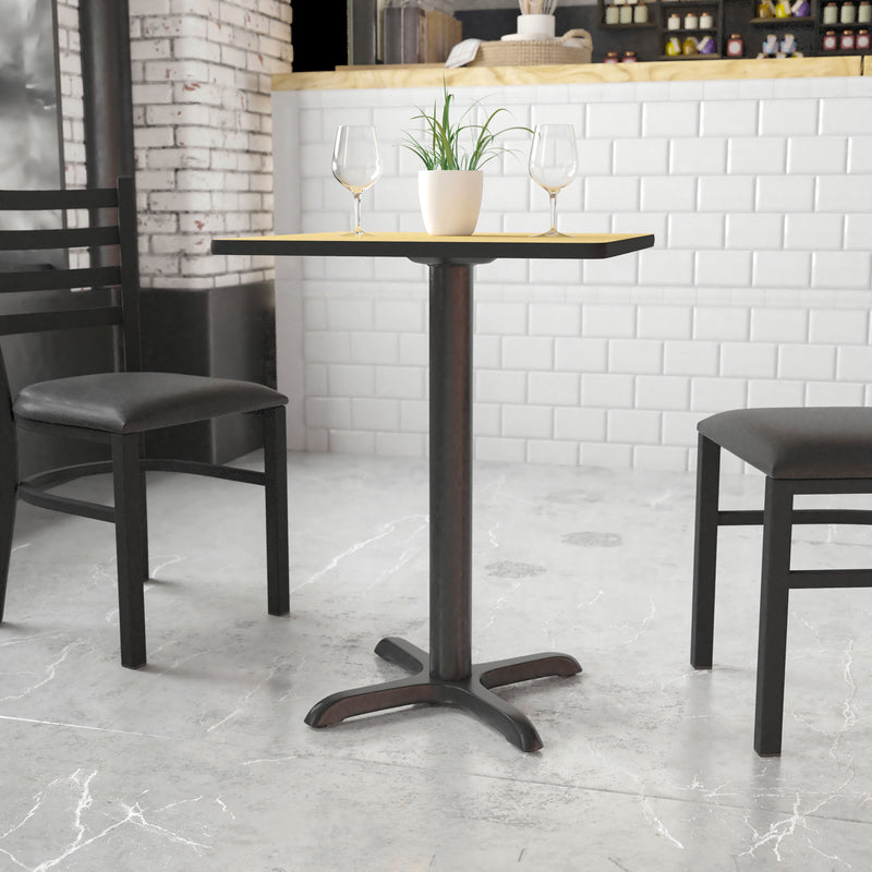 Beverly 22'' x 22'' Restaurant Table X-Base with 3'' Dia. Table Height Column