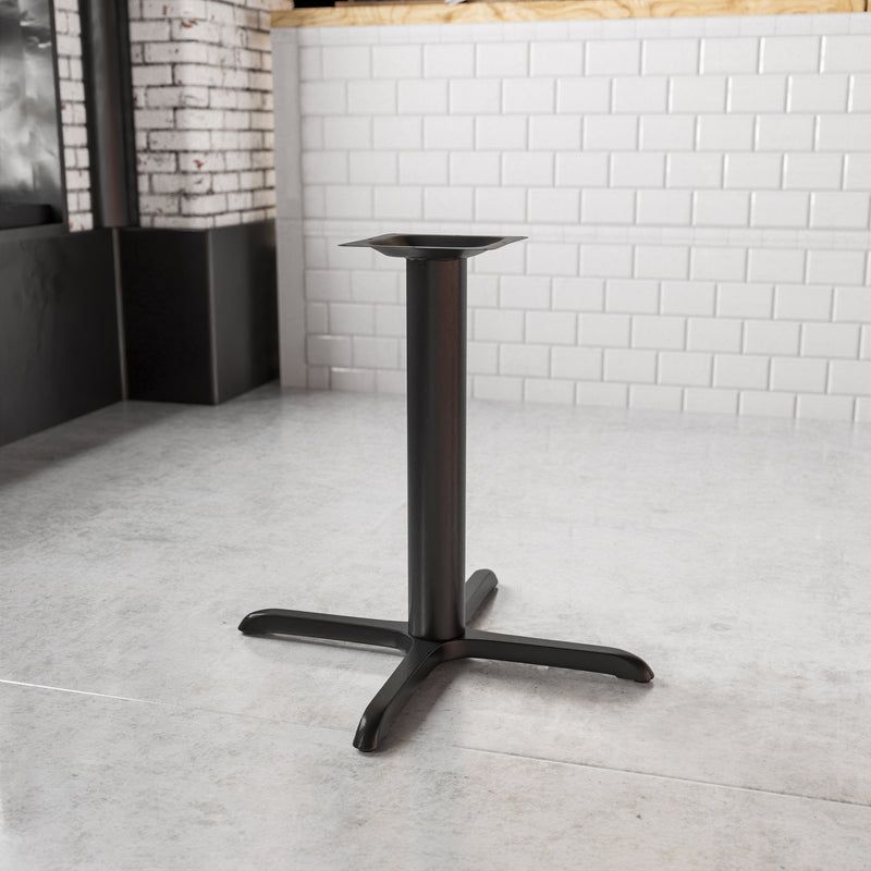 Beverly 33'' x 33'' Restaurant Table X-Base with 4'' Dia. Table Height Column