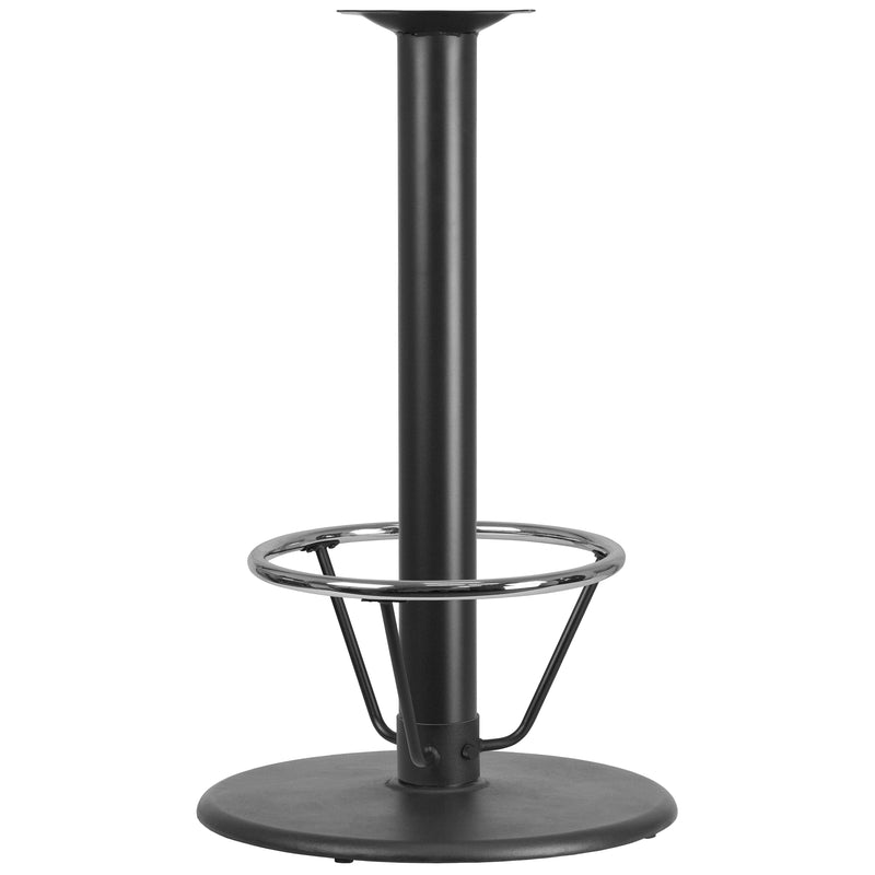 Beverly 24'' Round Restaurant Table Base with 4'' Dia. Bar Height Column and Foot Ring