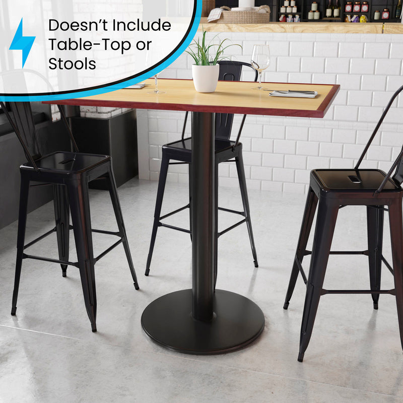 Beverly 24'' Round Restaurant Table Base with 4'' Dia. Bar Height Column