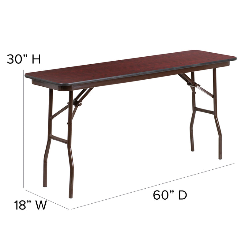 Floyd 6-Foot High Pressure Mahogany Laminate Folding Training Table